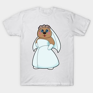 Bear as Bride with Wreath of Flowers T-Shirt